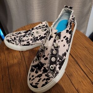 Cow Patterned Blowfish Slip On Sneakers